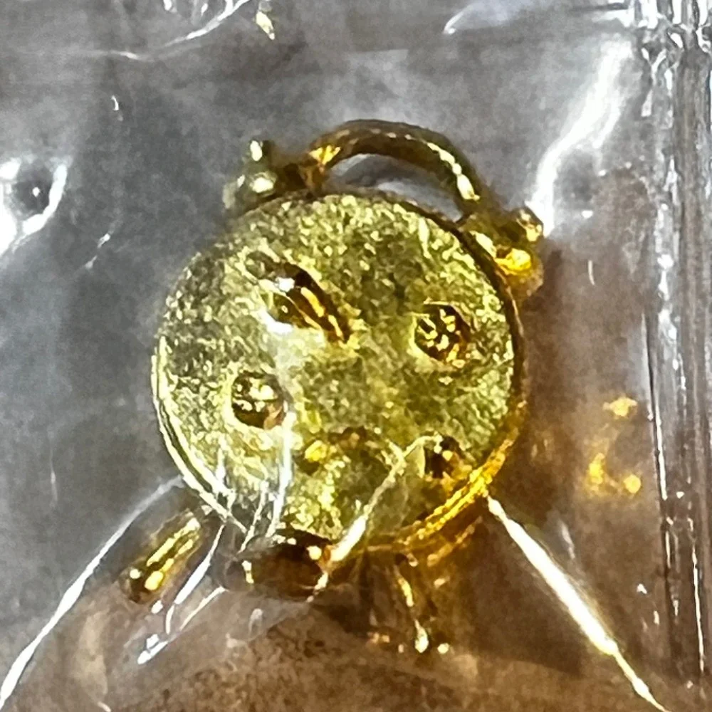 1:12 Miniature Alarm Clock Gold Vintage Style Dollhouse Decor Accessory